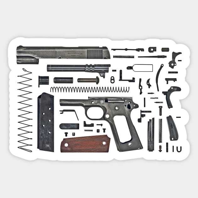 1911 Handgun Disassembly Sticker by NeilGlover